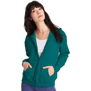 Sweat à capuche surdimensionné en coton biologique 100% pour femmes avec fermeture à glissière imprimé logo avant pour l'hiver - Product Image 2