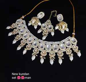 Indian Traditional and Fashionable Gold Plated and <b>Long</b> Mala With Earring and Maagtika Combo <b>Necklace</b> Set <b>for</b> <b>Women</b> - Product Image 1