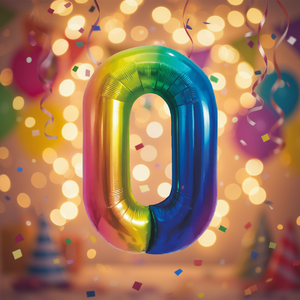 Ballons de fête multicolores numérotés double face N°1M, 12 pièces/sac - Product Image 3