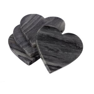 Lot de 4 sous-verres en marbre en forme de cœur au design moderne de haute qualité, tapis de décoration de table en résine pour la maison - Product Image 5