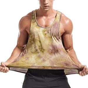 Camiseta sin mangas para hombre con logotipo impreso personalizado OEM, chaleco de sublimación de poliéster de Color puro, camiseta de verano de tela en blanco para diseño personalizado - Product Image 2