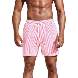 <b>Men's</b> <b>Pink</b> Tan Swimwear <b>Shorts</b> Quick Dry Breathable High Street Style Mid Anti-Wrinkle Plain Dyed Worsted OEM Service Available - Product Image 1