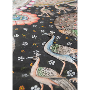 Pichwai Art Grey & Black Cotton Cloth <b>Wall</b> <b>Decor</b> Elegant Tapestry & <b>Wall</b> Art - Product Image 3