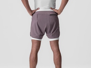 Double <b>Layer</b> Blank Men Casual Running Shorts 100% Polyester Solid Pattern Design Private Label Fitness Wear Shorts Wholesale - Product Image 6