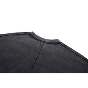 T-shirt à manches courtes 100% coton à col rond coupe ample lavé à l'acide T-shirt d'entraînement en plein air d'été - Product Image 5