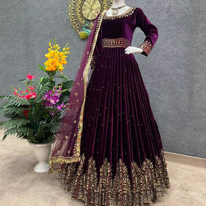 Vestido Anarkali de diseñador recién lanzado con bordado Viscos vestido de novia para fiesta a precio asequible - Product Image 3