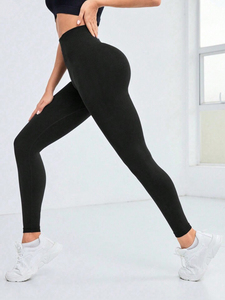WOJIEER Custom Logo Women Yoga Leggings High Waist Seamless Gym Tights <b>Lift</b> Hip Fitness Pants Spandex Nylon Workout Activewear - Product Image 4