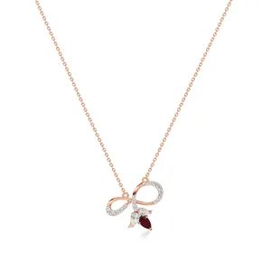 จี้รูปอินฟินิตี้ประดับทับทิมและเพชร Eternal Bloom ตัวเรือนโรสโกลด์ - Product Image 4