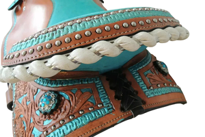 Selle Western en cuir véritable de qualité supérieure pour l'équitation et les courses de barils - Product Image 4