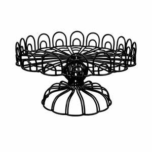 Soporte para Pastel de Alambre de Hierro Ecológico Hecho a Mano, Apto para Lavavajillas, Acabado Negro, de un Solo Nivel, para el Hogar, Bodas, Fiestas de Cumpleaños, Mesa - Product Image 1