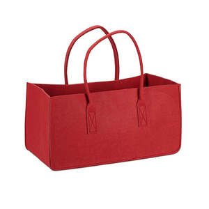 Sac de transport pour bois de chauffage en feutre rouge pour utilisation dans le salon - Product Image 1