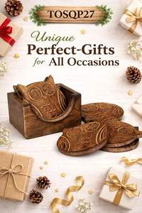 Decorative Wooden Handmade Coaster with High Quality Bohemian Style Eco-Friendly Customizable Design for <b>Table</b> Protection Decor - Product Image 5