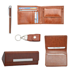 Genuine Leather Men's <b>Wallet</b> and Metal Ballpoint Pen <b>Gift</b> <b>Set</b> RFID Feature Long Length for Promotions or Business Use - Product Image 4
