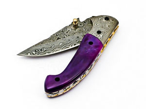 2024 nuevo cuchillo de caza de hoja fija de acero de Damasco hecho a mano personalizado con mango de hueso y cuchillos de vaina de cuero - Product Image 5