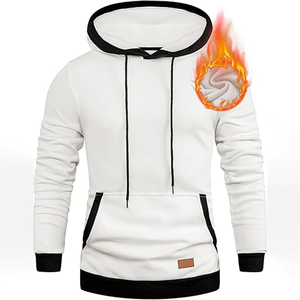 Sweat à capuche zippé pour homme avec logo personnalisé, orné de strass, poche unie, tissu polaire respirant à séchage rapide - Product Image 3