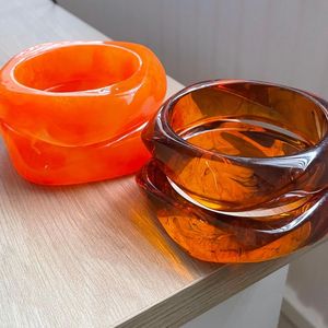 FACE Jewelry resina acrílico pulsera brazalete exagerado deslumbrante Multicolor ancho Irregular cuadrado acrílico pulseras para mujeres - Product Image 5