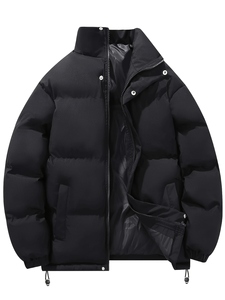 Blouson matelassé pour homme, style streetwear, haute qualité, surdimensionné, fermeture éclair, matelassé, chaud, tissu en toile, col montant, livraison DDP - Product Image 6