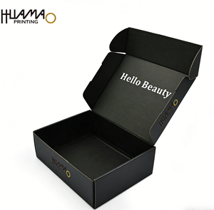 Black Corrugated Aircraft Box Multi Size Shipping <b>Packaging</b> Box for Cosmetics Playing Cards Small Electronics - Product Image 2