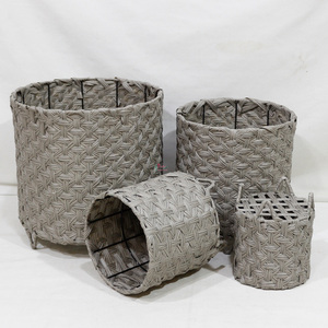 Artex Dong Thap Factory Natural <b>Seagrass</b> <b>Storage</b> <b>Baskets</b> Decorative Outdoor Water Hyacinth Planter Pots Handmade - Product Image 2