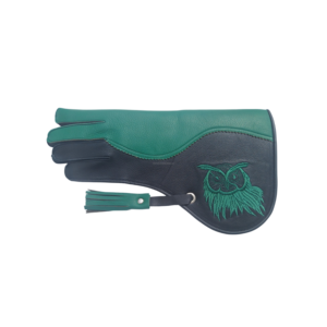 Guantes de Cetrería RehexImpex 2026 (35cm) Verdes, de Doble Capa de Piel de Vaca, con Bordado de Búho, Guantes Largos de Protección para Manipulación de Aves - Product Image 2