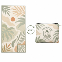 Quick Dry Microfiber Beach Towel Backpack 2 in 1 Foldable Towel Bag for Beach Pool Gym Camping