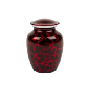 Urnes funéraires en laiton de haute qualité avec des urnes funéraires en métal fini marbre rouge noir pour les cendres humaines - Product Image 1