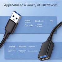 Câble d'extension USB 3.0 mâle vers femelle haute vitesse 5G pour imprimante et utilisation automobile, conducteur en cuivre pur, gaine en PVC écologique