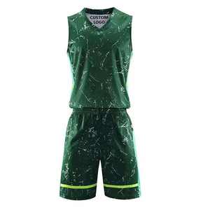Tenues de basketball personnalisées avec nom d'équipe, design sur mesure, prix de gros, séchage rapide, 100% polyester, ensembles de vêtements de sport. - Product Image 1