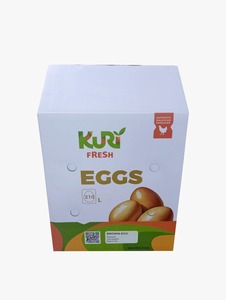 กล่องบรรจุภัณฑ์ไข่แบบพกพาที่เป็นมิตรต่อสิ่งแวดล้อม ผลิตจากกระดาษคราฟท์ลูกฟูกย่อยสลายได้ พร้อมหูหิ้วและลวดลายปั๊ม  กระดาษแบบเอเชีย - Product Image 2