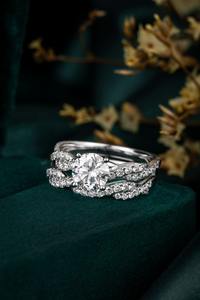 Anillo de Diamante Cultivado en Laboratorio, Clásico y Elegante, PT900, Joyería Fina con Corte Brillante Redondo, Certificado IGI, para Mujer - Product Image 3