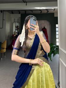 Meilleure qualité traditionnelle Kanjivaram soie Lehenga Choli Georgette Dupatta Zari tissage travail pour les fêtes mariages femme mode - Product Image 2