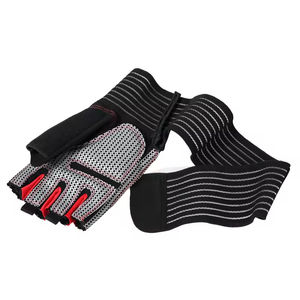 Guantes de levantamiento de pesas para fitness Guantes de fitness de la mejor calidad en cuero Volver Spandex Guantes de gimnasio para fitness - Product Image 2