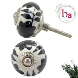 Boutons en céramique au design moderne Quincaillerie en nickel pour armoire, tiroir, armoire, commode et chambre à coucher, poignées de salle de bain - Product Image 1