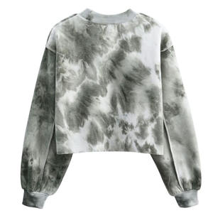 Custom logo <b>Women's</b> <b>long</b> Sleeves Cropped <b>Sweatshirt</b> <b>Women</b> <b>for</b> sale New Arrival Embossed Crop Top <b>sweatshirts</b> <b>Women</b> - Product Image 4