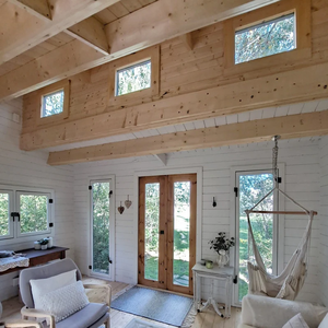 <span class=keywords><strong>Casa</strong></span> de Troncos Estilo Cabaña Rústica de Madera de 15m² con Solárium - Product Image 5
