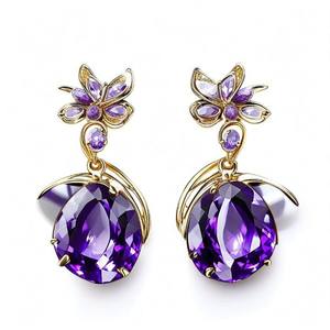 ต่างหู925เงินสเตอร์ลิงทำด้วยมือเครื่องประดับ18K ของผู้หญิงที่มีงานแต่งงานที่น่ารัก - Product Image 2