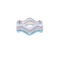 Bague Ondulée en Zircon Cubique pour Femme, Bijou Minimaliste Scintillant Tendance pour Usage Quotidien, En Stock, Vente en Gros, Fournisseur d'Usine