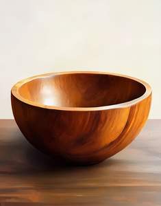 Este juego de cuencos de madera artesanales para cuencos de frutas con estampado recubierto de esmalte para cuencos decorativos de restaurante y Hotel japoneses - Product Image 1