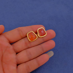 Pendientes de Gota de Cuarzo Cerezo Natural Hechos a Mano, Antideslustre, con Forma Elegante, Plateados, Modernos - Product Image 3