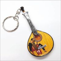 Porte-clés de guitare portugais Miniature en bois pour la décoration