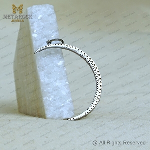 Oxidado 925 Plata Pave diamante media luna colgante hecho a mano joyería fina al por mayor, colgante para regalo joyería Unisex - Product Image 4