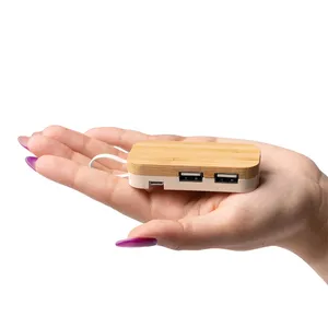 Hub USB Personalizzato in Bambù Glenburn, Gadget Promozionale per Uso Individuale in Ufficio o a Casa - Product Image 2