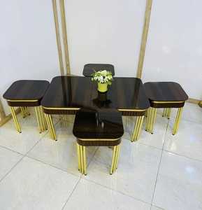 Mesa de centro de acero inoxidable convertible minimalista moderna para el hogar, oficina, dormitorio, muebles de sala de estar o uso en el bar del hogar - Product Image 2