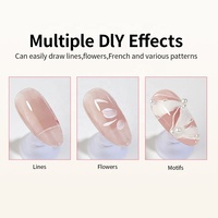 R S Nail Gel de Peinture Semi-Solide Sans Essuyage de Haute Qualité pour Ongles Couleurs Noir et Blanc Gel de Dessin 3D Fleur