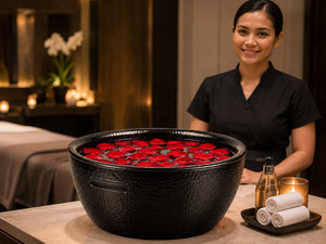 Bol de pédicure en résine de luxe pour relaxer les soins des pieds Bol de spa de salon moderne et simple pour les salons de manucure et de pédicure - Product Image 6
