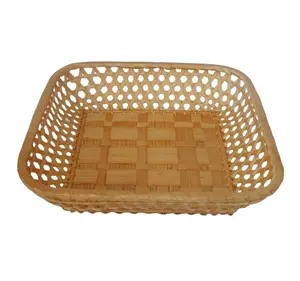 Natural barato rectangular de bambú de embalaje de pan de Pascua cesta de Bambú