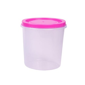 Contenants en plastique PP de forme ronde, couleur unie, 5 litres avec couvercle, design luxueux et écologique pour le stockage alimentaire à domicile, épices, liquides - Product Image 1