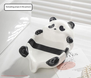 Porte-savon en céramique moderne et élégant en deux parties avec un design de drainage créatif, porte-savon portable pour lavabo de salle de bain et toilettes - Product Image 5