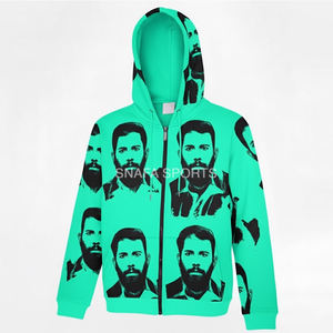 High Quality <b>Men</b> Breathable Asali-Printed Zipper Hoodies Heavyweight <b>Fleece</b> Regular Fit Asali-Printing Hoodie For <b>Men</b> - Product Image 6
