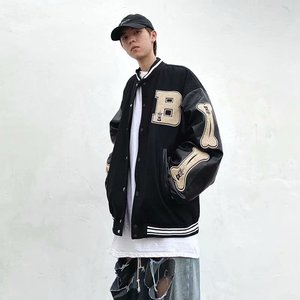 Veste universitaire de haute qualité pour hommes, support d'impression de logo personnalisé, vente à chaud, veste d'hiver Letterman de style de rue - Product Image 5